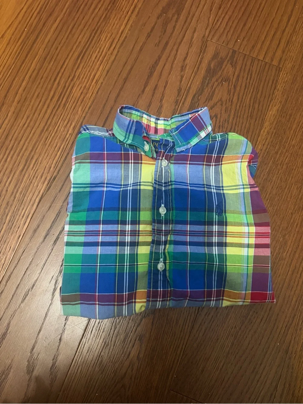 Ralph Lauren Boys Bright Multicolor Plaid Button-Down Shirt